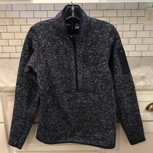 Antigua Fortune Quarter Zip Pullover Womens Size M Navy Heather Sweater